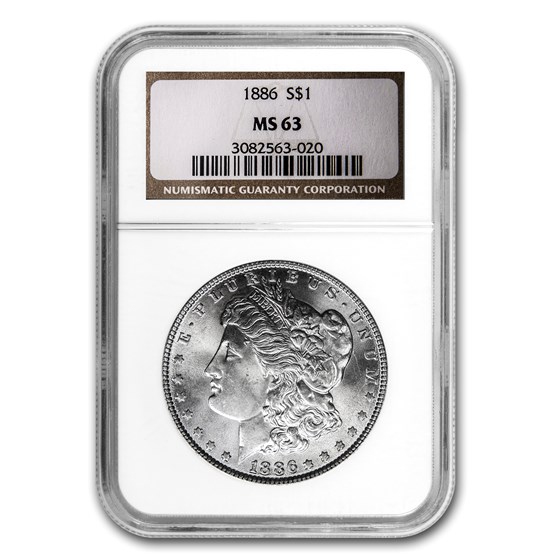 1886 Morgan Dollar MS-63 NGC 1886 Morgan Dollar MS-63 NGC